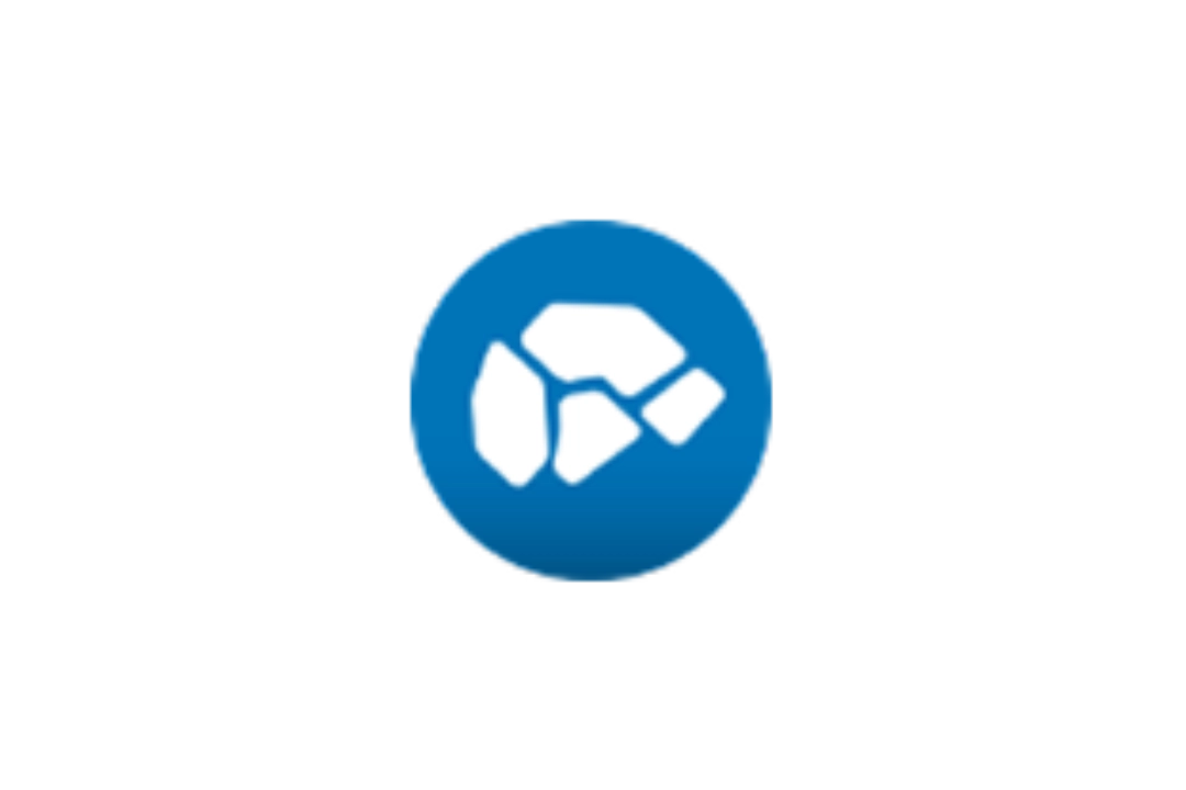 Icon of fragments inside a blue circle.