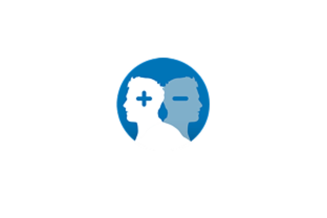 Icon of two overlapping profiles facing opposite directions, one white with a plus sign and one light blue with a minus sign inside a blue circle.