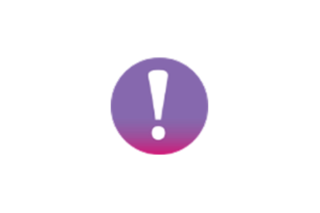 Icon of a bold exclamation mark inside a purple circle